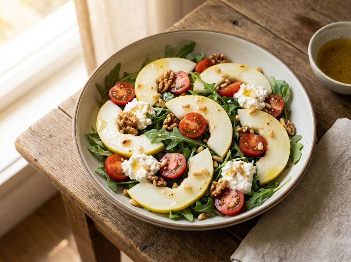Finished Korean chamoe arugula salad