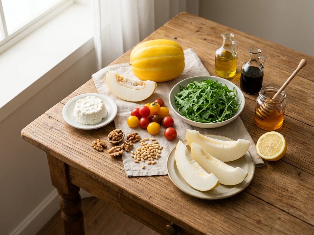 Ingredients for Korean chamoe arugula salad